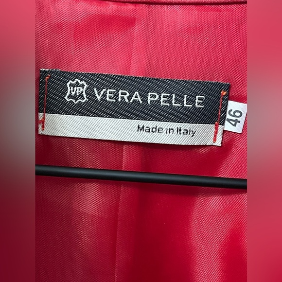 Vera Pelle Italian Red Leather Moto Style Jacket Size 46 (Small) - Picture 8 of 9